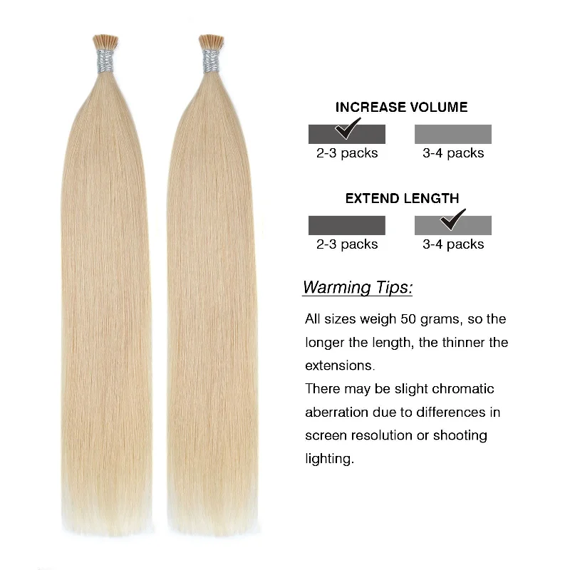 I Tip Hair Extensions #60 Platinum Ash Blonde