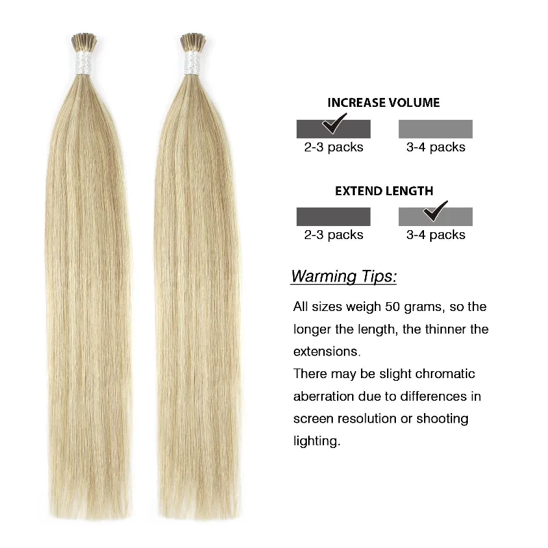 I Tip Hair Extensions Highlights P18/613#