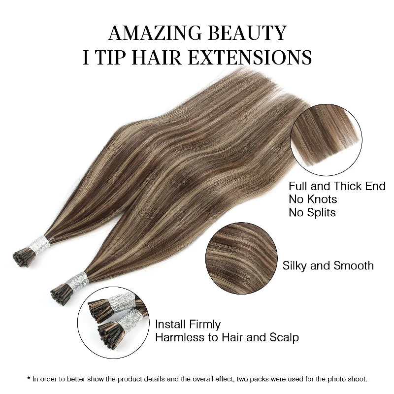 I Tip Hair Extensions Highlights P4/27#