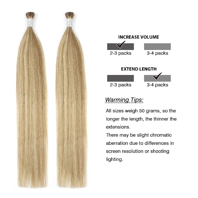 I Tip Hair Extensions Highlights P8A/60#