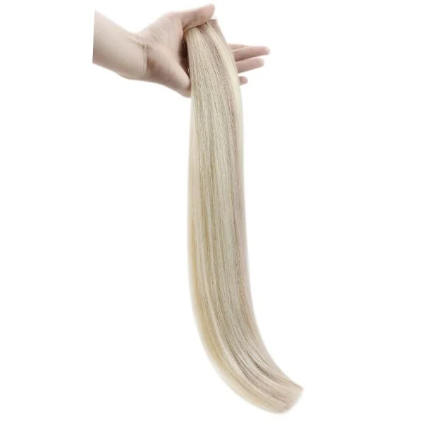 Invisible Seamless Virgin Human Injection Tape in Hair Extensions Blonde Highlights #18/613