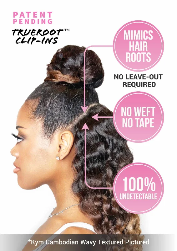 Jada Cambodian Kinky Straight -  InVisiRoot® Clip-ins (AKA TrueRoot™ Clip-ins)