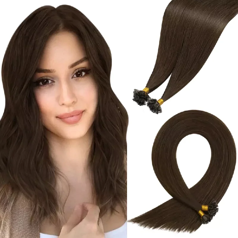 [U-Tip Upgrade] K Tip Hair Professional Virgin Hair Extensions Dark Brown #4