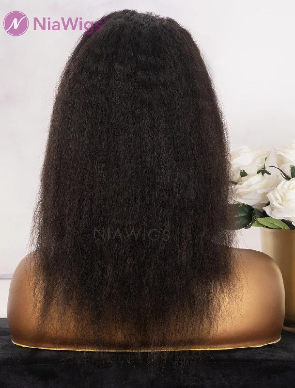 Kinky Straight Wrap Around Drawstring Ponytail Human Hair Extensions