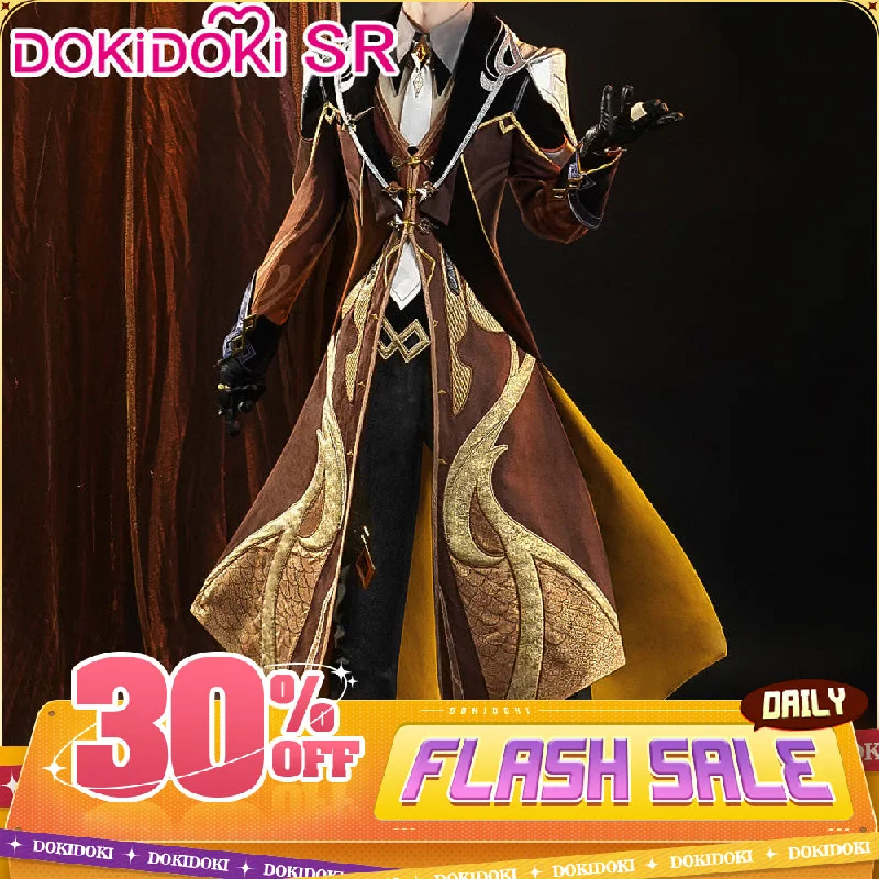 【30% OFF FLASH Deal】【Size S/M Only】【US LOCAL SHIPPING 】DOKIDOKI-SR Game Zhongli Cosplay Cosplay Costume