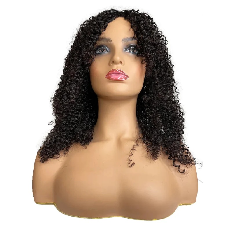 Machine Made Curly Human Hair Wigs