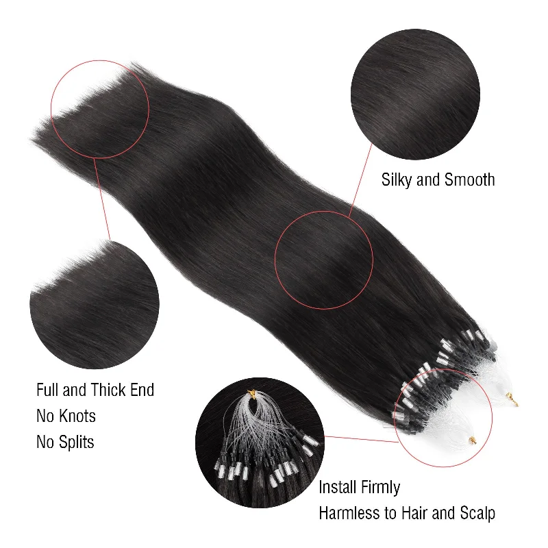 Micro Loop Hair Extensions #1 Jet Black