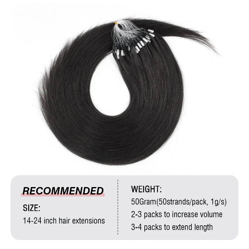 Micro Loop Hair Extensions #1 Jet Black