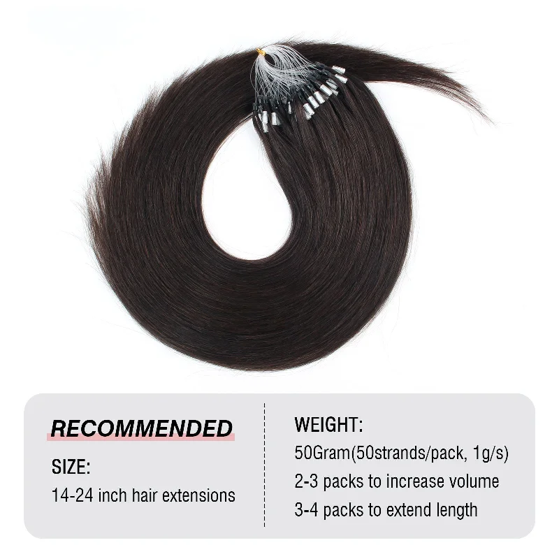 Micro Loop Hair Extensions #1B Off Black