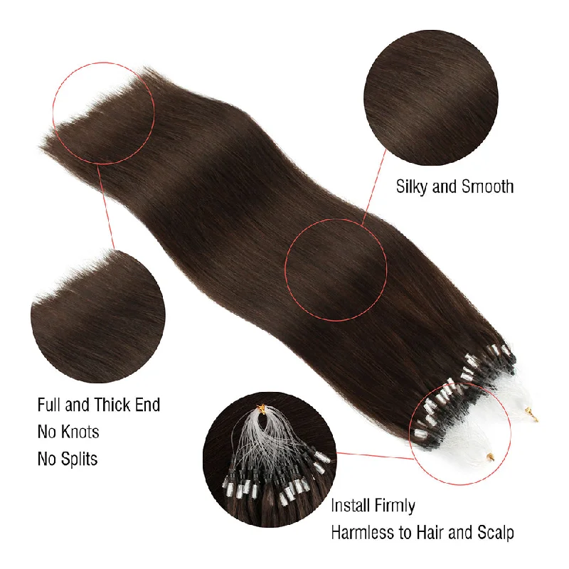 Micro Loop Hair Extensions #4 Chocolate Brown