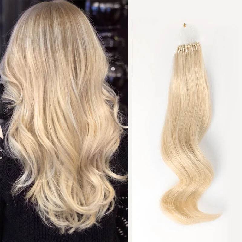 Micro Loop Hair Extensions #60 Platinum Ash Blonde