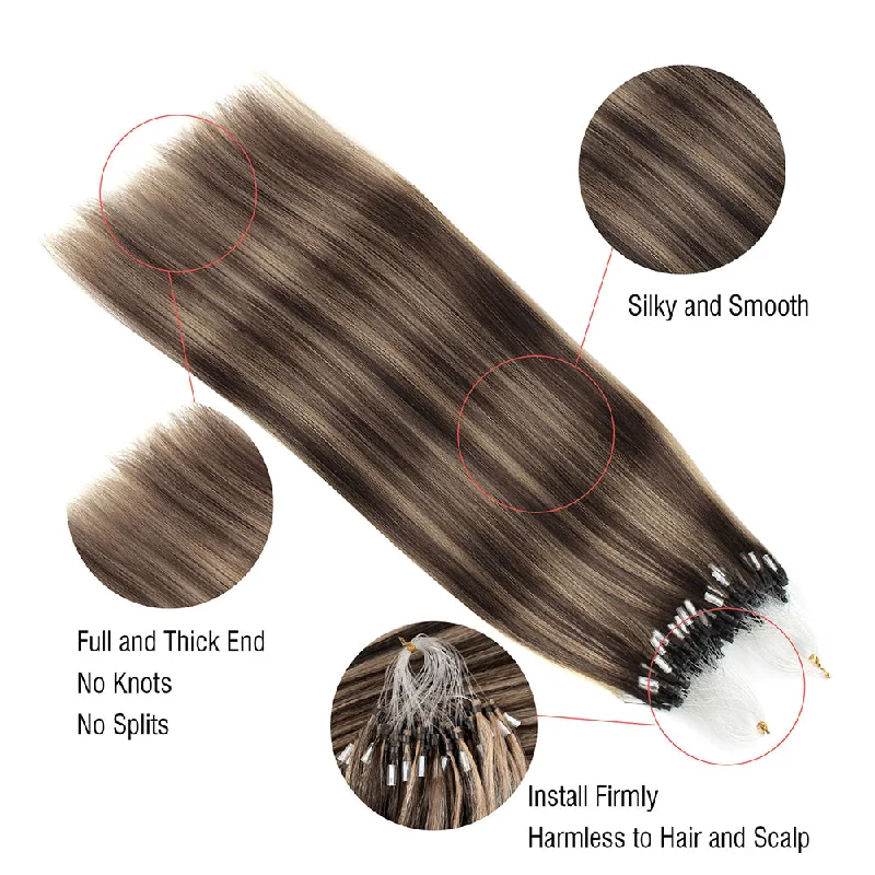 Micro Loop Hair Extensions Highlights P4/27#