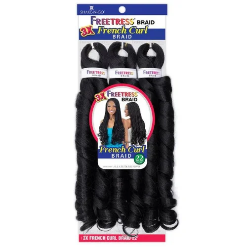 Multi Pack Deals! 3X French Curl Braid 22"" Synthetic Braiding Hair by Shake-N-Go