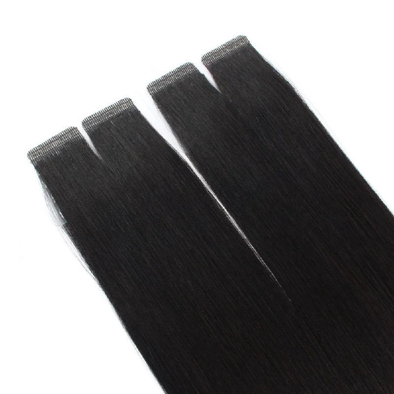 Natural Black (#1B) Virgin Tape  In Hair Extensions