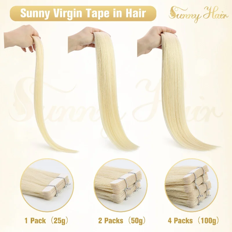 Sunny Hair Virgin Hair Tape in Hair Extensions Balayage Blonde #8/27/60