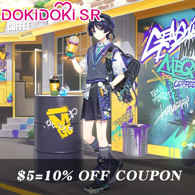 $5 Deposit =10% OFF Coupon DokiDoki-SR Game Genshin Impact × MEGA COFFEE Cosplay Wanderer Costume Scaramouche