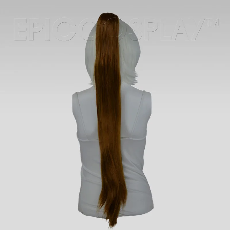 35"" Light Brown Straight Ponytail Clipon