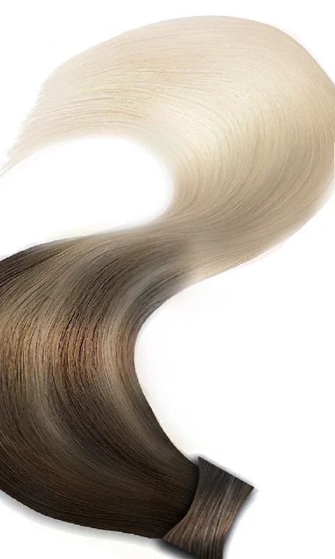 PONYTAIL Sombre Schoko-Dunkelbraun & Platinblond