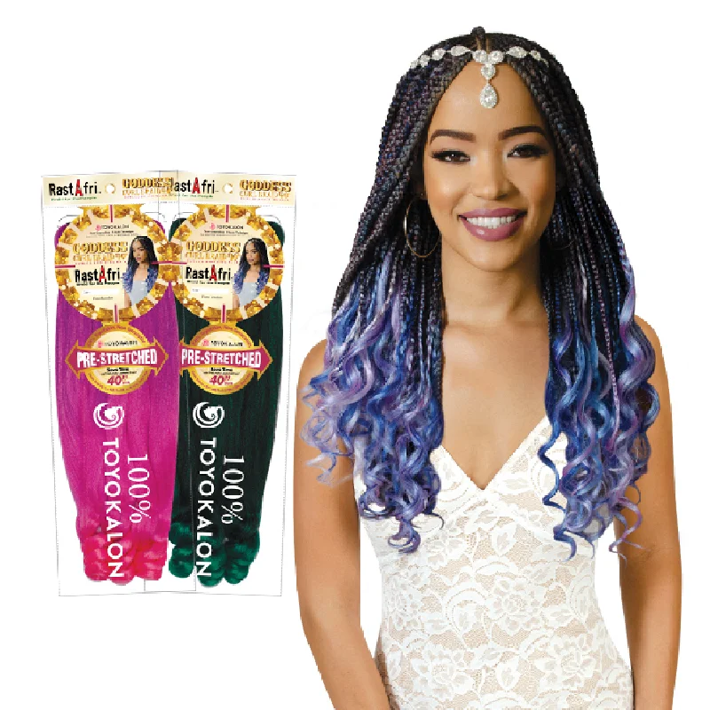 RastAfri Goddess Curl 40"" Pre-Stretched Braiding Hair Extensions