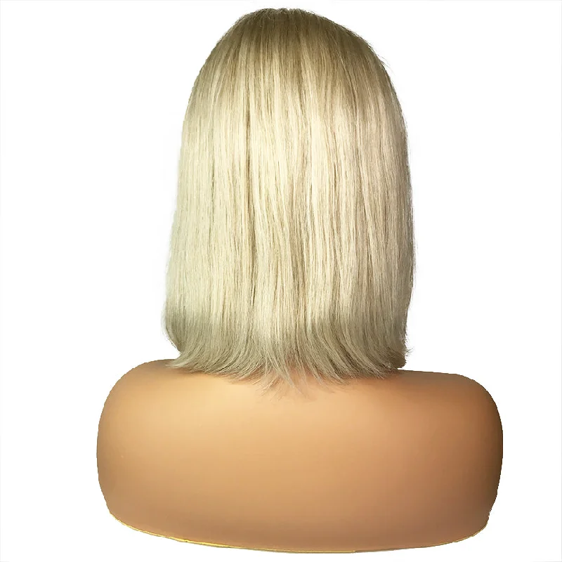 Remy Straight  13""X 6""Lace Frontal Bob Wig  Ash Blonde