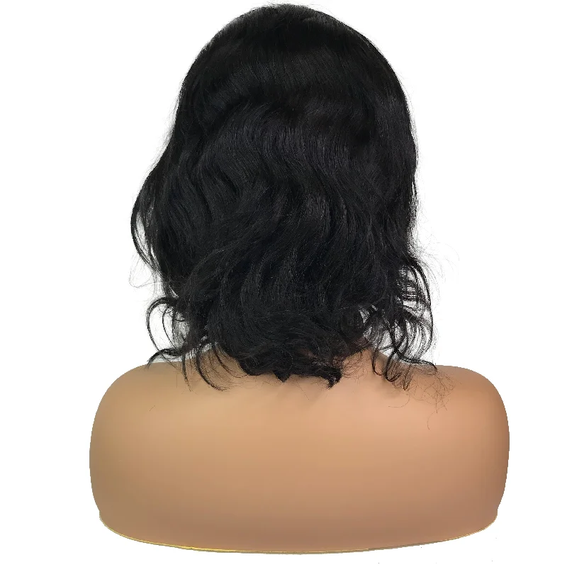 Remy Body Wave 13""X 4""Lace Frontal Bob Wig  Natural