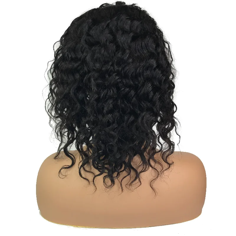 Remy Deep Wave 13""X 4""Lace Frontal Bob Wig  Natural