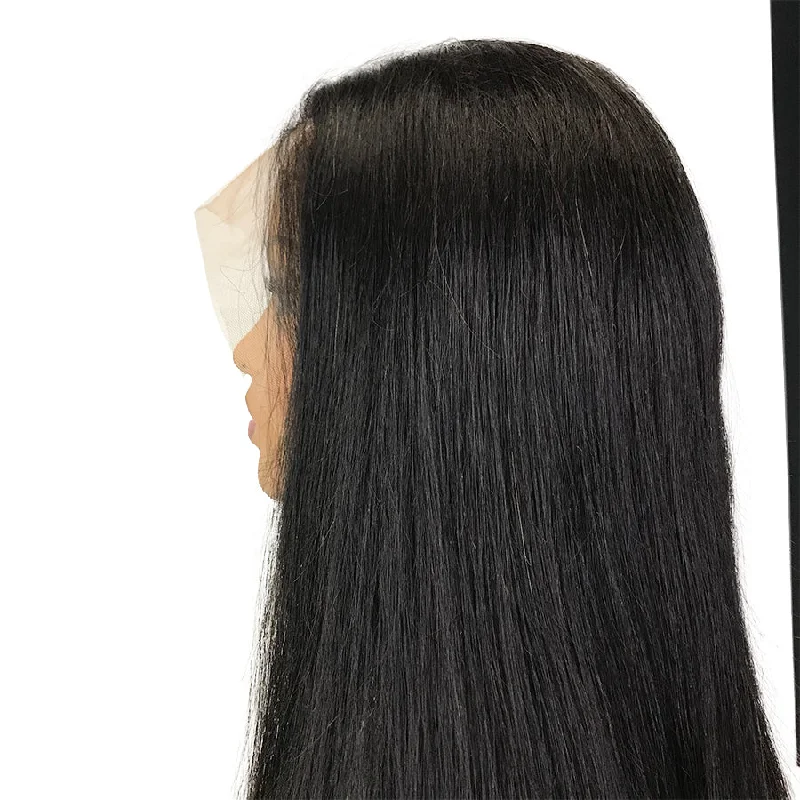 Remy Malaysian Straight Transparent Full Lace Human Hair Wig