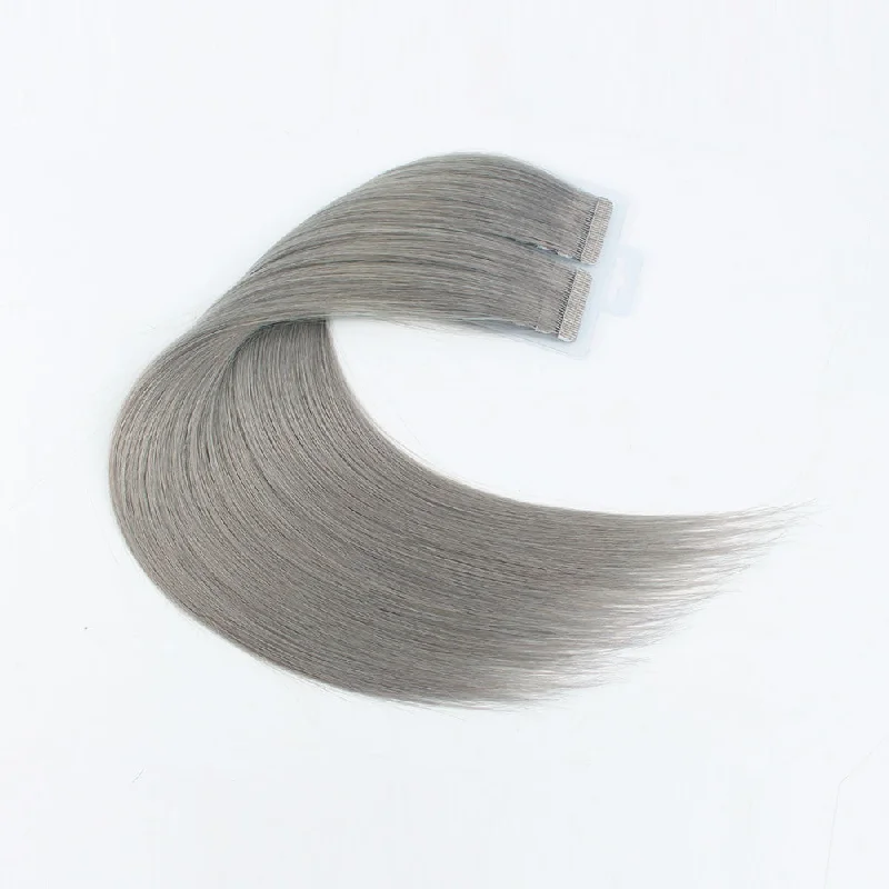 Silver Grey (#121) Virgin Tape  In Hair Extensions