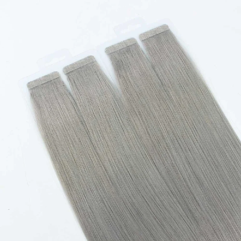 Silver Grey (#121) Virgin Tape  In Hair Extensions