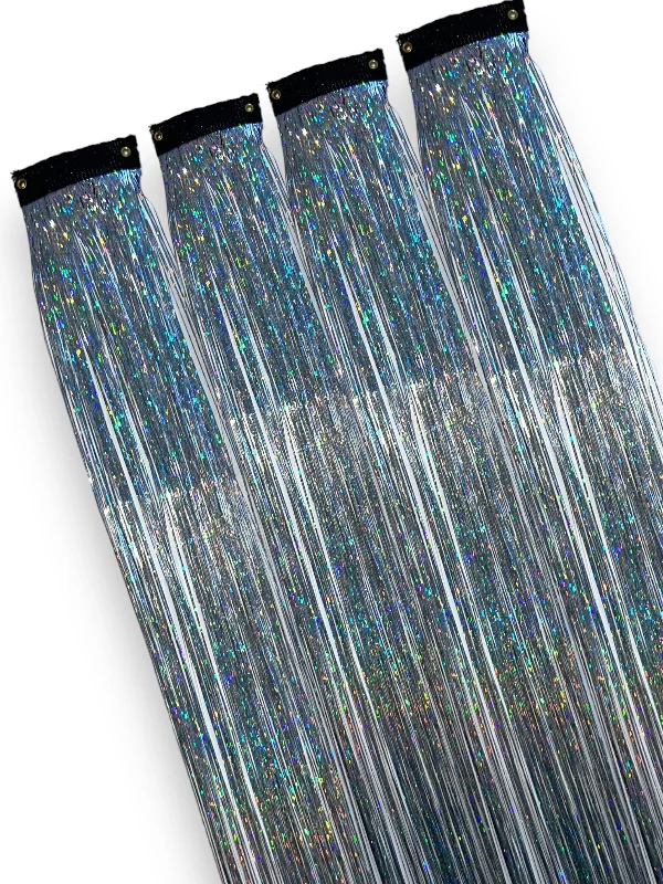 Silver - Hair Tinsel Clip-Ins