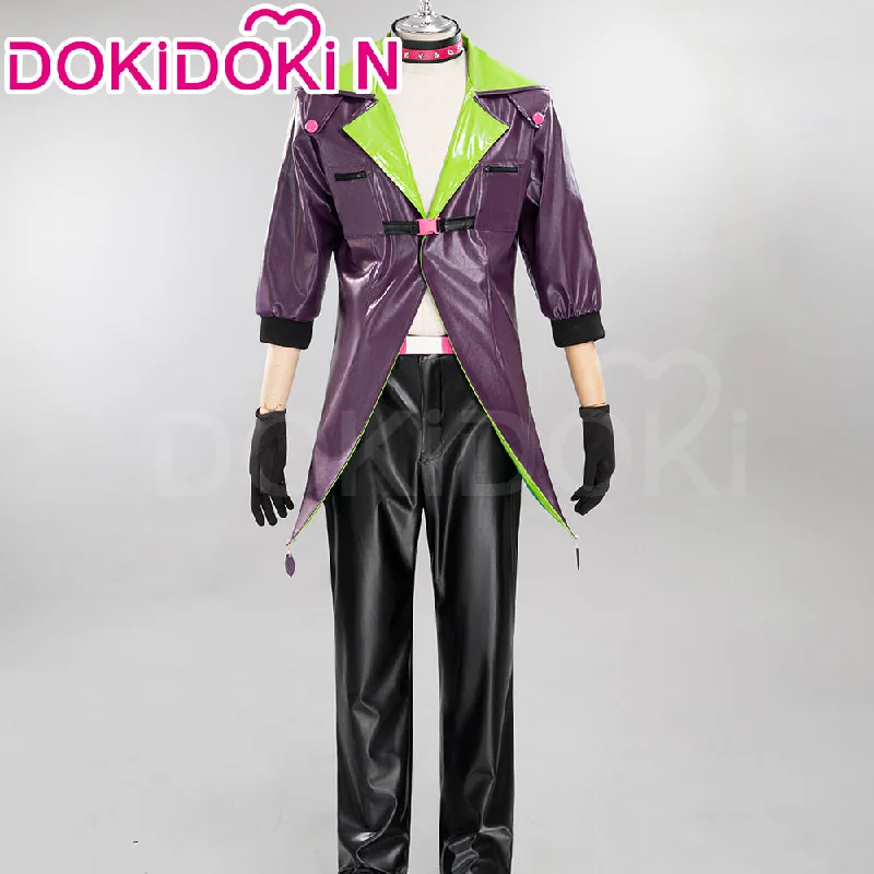 【Size S-2XL】DokiDoki-N Anime Cosplay Purple Green  Clown Costume