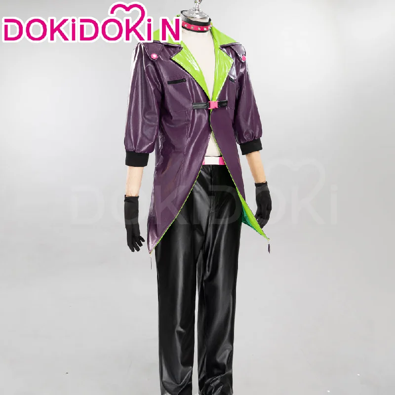 【Size S-2XL】DokiDoki-N Anime Cosplay Purple Green  Clown Costume