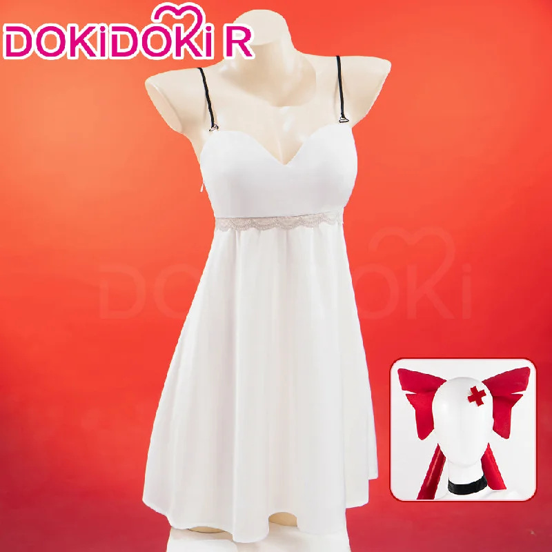 【Size S-3XL】DokiDoki-R Anime Hell Hotel Cosplay Costume White Pajamas Female