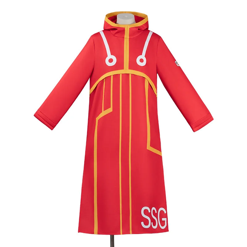 【Size S-3XL】DokiDoki-N Anime Cosplay Red Coat Costume Egghead Arc