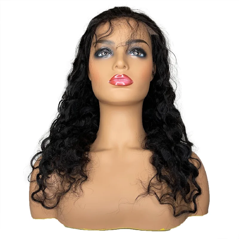 Swiss 8A Malaysian Deep Wave Lace Closure Human Hair Wig