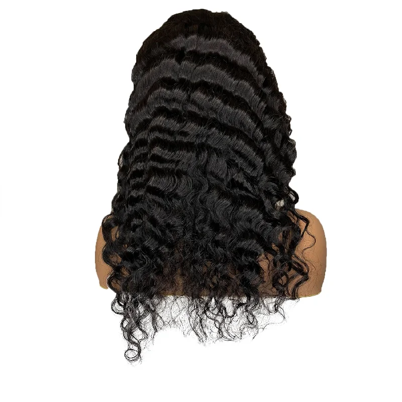 Swiss 8A Malaysian Deep Wave Lace Closure Human Hair Wig