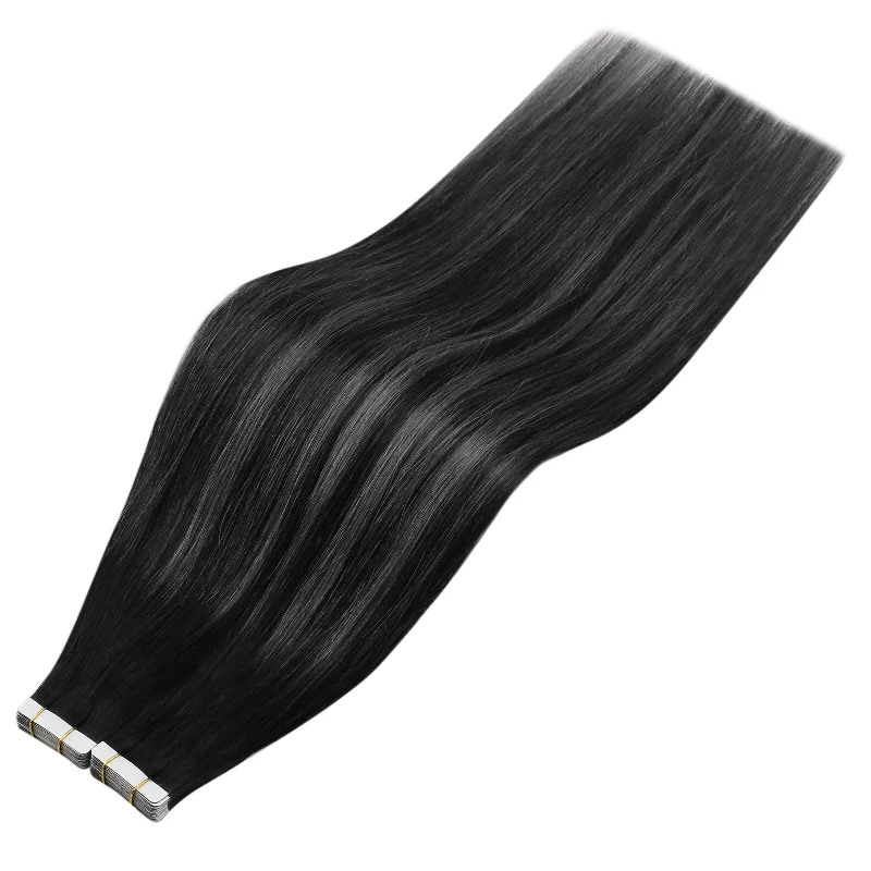 Sunny Hair Tape Hair Extensions Balayage Black and Silver Highlights #1b/silver/1b