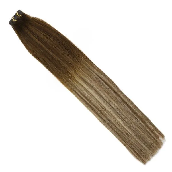 Sunny Hair Tape Extensions Balayage Brown Highlighted Medium Blonde #3/8/22