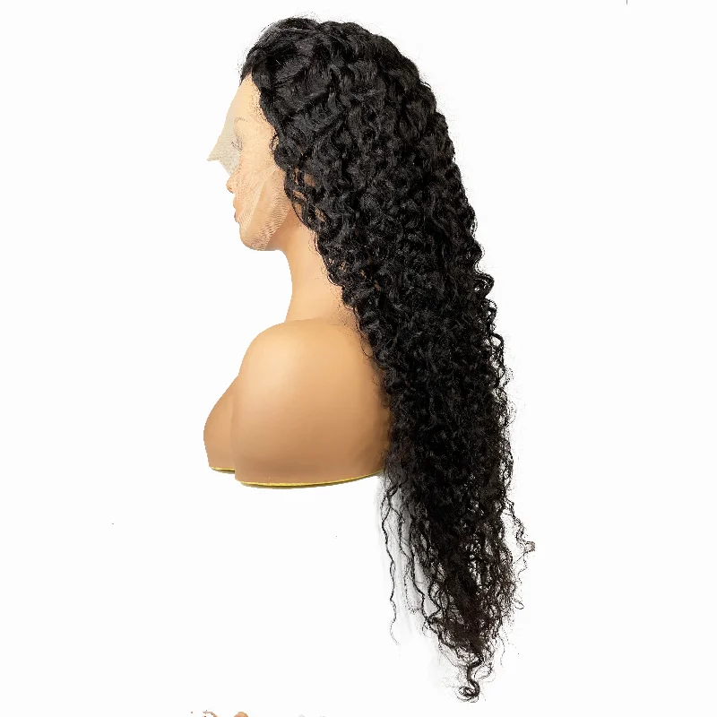 Transparent 9A Malaysian Pineapple Curl Lace Frontal Human Hair Wig