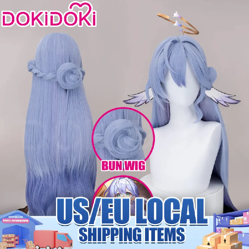 【US LOCAL SHIPPING 】DokiDoki Game Honkai: Star Rail Cosplay Robin Wig Long Curly Blue Gradient Hair