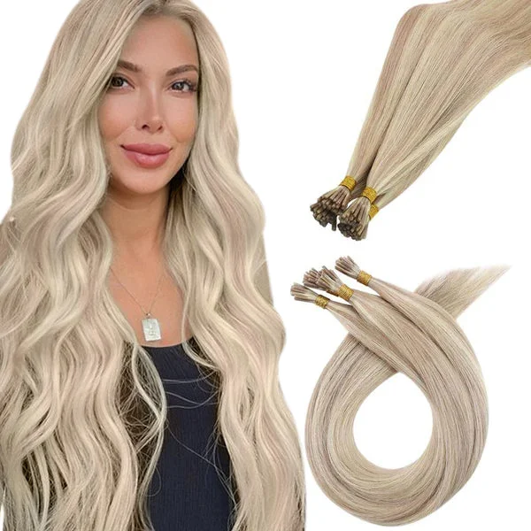 【US】Moresoo Virgin I Tip Hair Extensions Premium Brazilian Straight Hair Highlight(#18P613)