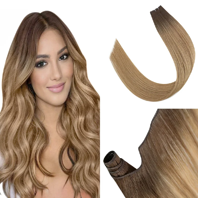 [USA Only] Sunny Hair Genius Weft Hair Extensions Virgin Hair Brown with Blonde #2/4/27