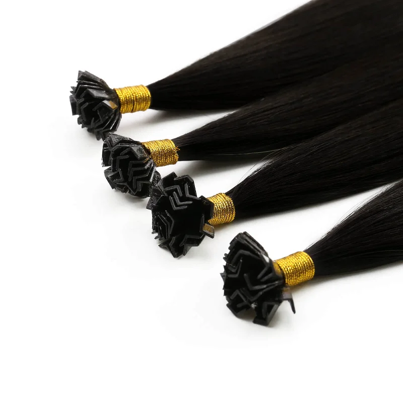 [U Tip Upgrade] Virgin Hair Pre-bonded K Tip Hair Extensions Natural Black #1B