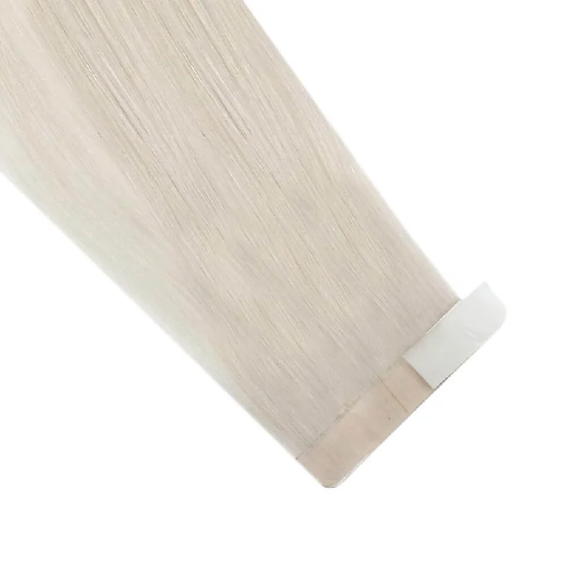 Moresoo Virgin Human Tape In Hair Extensions Brazilian Hair White Blond(#1000)