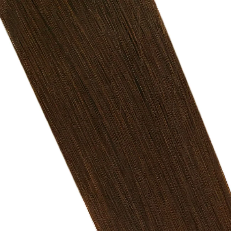 Moresoo Virgin Human I Tip Brazilian Straight Hair Extensions Kertain Tip Brown Color (#4)