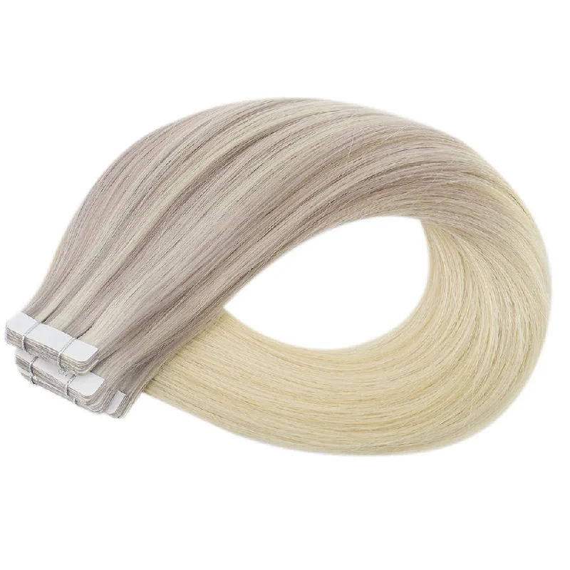 Balayage Color Real Human Virgin Hair Extensions Tape in Hair #18/22/60