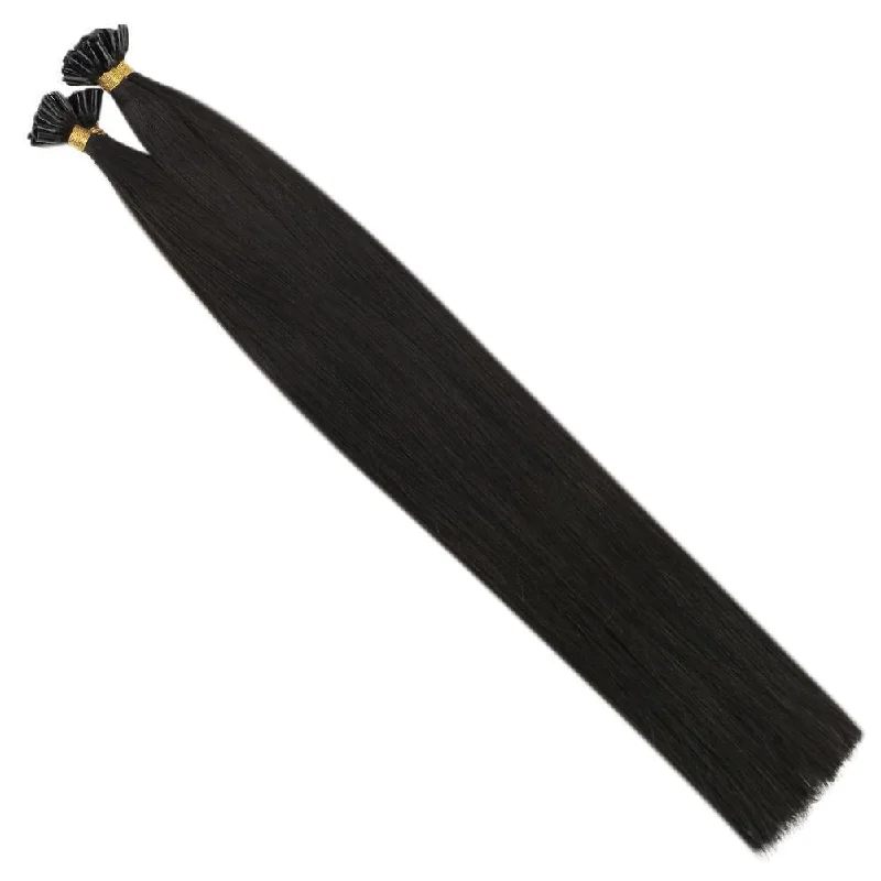 U tip Hair Extensions Off black Human Virgin Hair Keratin Hair Nail Tip Hair Extensions #1B