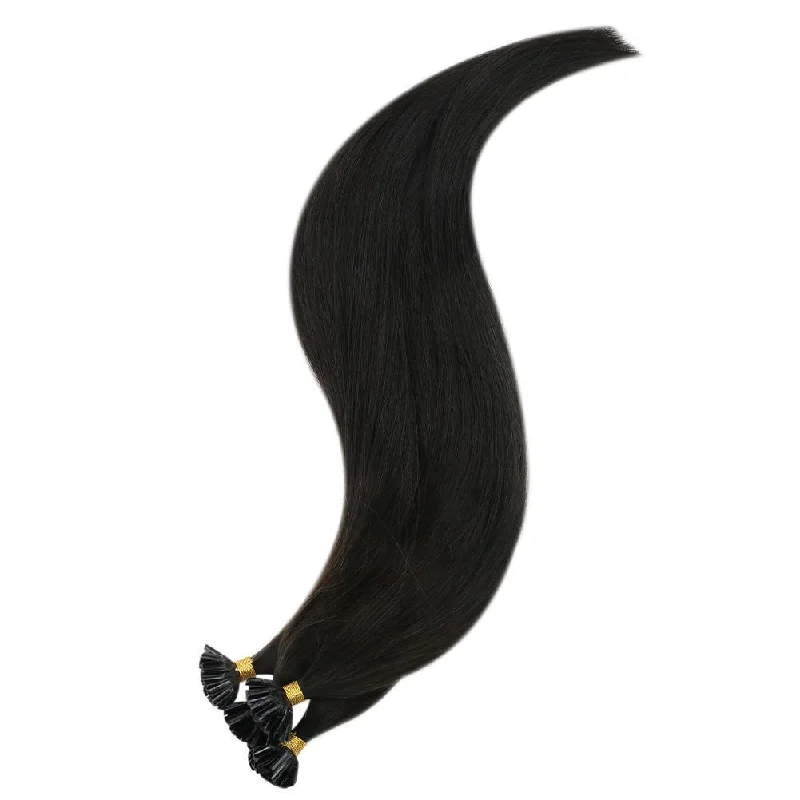 U tip Hair Extensions Off black Human Virgin Hair Keratin Hair Nail Tip Hair Extensions #1B