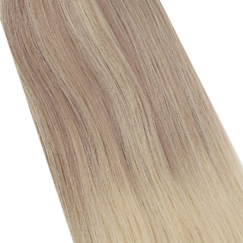 Weft Hair Extensions Human Weft Hair Balayage Blonde Hair #18/22/60