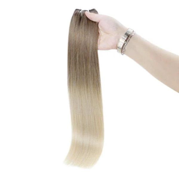 Weft Hair Extensions Balayage Brown and Blonde Hair #8/60